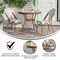 Merrick Lane Celia Bistro Style Table with Glass Top, PE Rattan, 2 Stack Chairs, and Bamboo Finished Metal Frame for Indoor/Outdoor Use